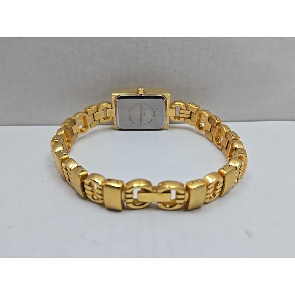 Holsted Gold Tone Tank Bracelet Watch New Battery Ladies Crystal Dress Classic - Picture 8 of 11